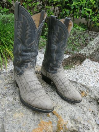 Vintage Justin Exotic Giraffe Cowboy Boots Men Size 8 1/2 D Made In Usa