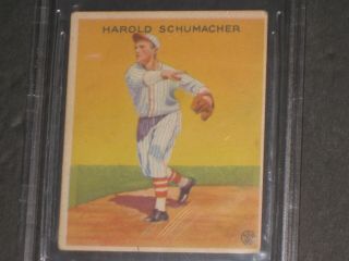 1933 Goudey HAL SCHUMACHER Baseball Card 129 BGS 2.  5 G - VG York Giants 2