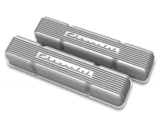 Chevy Small Block Gm Licensed Vintage Series Finned Valve Covers Holley 241 - 106