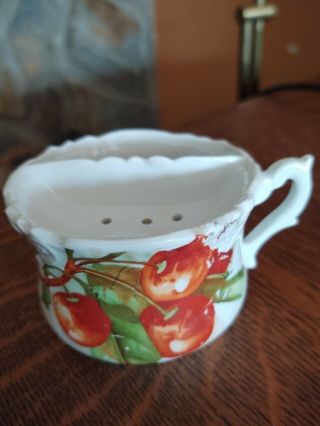 Vintage Collectible Floral Mustache Cup