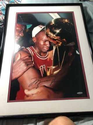 Michael Jordan Uda Upper Deck Signed Autograph 16x20 Framed Trophy Photo Rare