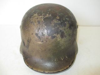 RARE GERMAN M35 ET64 NORMANDY CAMO HELMET NAMED COMPLETE COMBAT VET 3