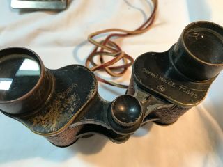 Vintage Bausch & Lomb Signal Corps U.  S.  Army Binoculars,  Old Leather Case 5