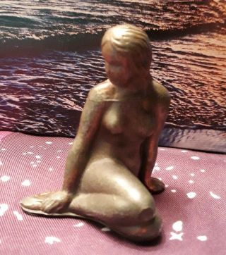 Artisan Miniature Dollhouse Vintage Tiny Bronze Sculpted Nude Female 2 Inch