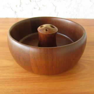 Vtg MCM Wood Nut Bowl Solid Walnut by Lebanon Supply Co Heirloom Treasures 1960s 2