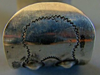 Large and Heavy Vintage Navajo Silver Cuff Bracelet with 10 Bump - Outs 8