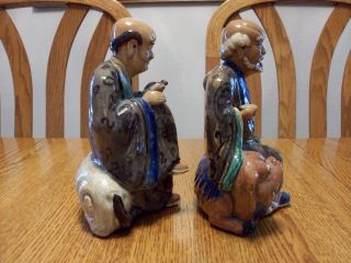 Rare Chinese Shiwan Asian Mudmen Man Foo Dog And Elephant Statue Figure Figurine 6
