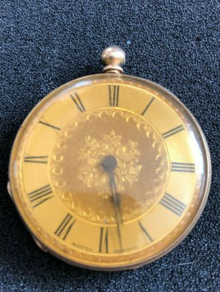 Rare Antique (1840) Mottu (geneve) 18 Ct Gold Open Faced Pocket Watch