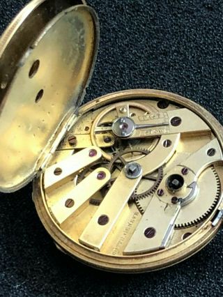 RARE ANTIQUE (1840) MOTTU (GENEVE) 18 ct GOLD OPEN FACED POCKET WATCH 9