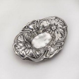 Art Nouveau Small Tray Or Bowl Sterling Silver Gorham Silversmiths 1902