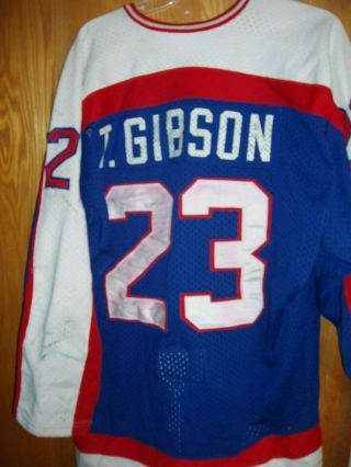 Authentic Vintage Sherbrooke Jets Tom Gibson Hockey Jersey Size XL SHI 6