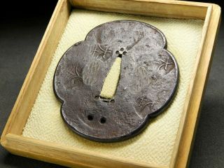 High - Quality Forged Iron Katana Tsuba Tenpo - School 18 - 19thc Japanese Edo Antique
