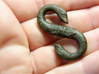 Post Medieval / Vintage Bronze Snake Buckle Militia ? Metal Detecting Detector