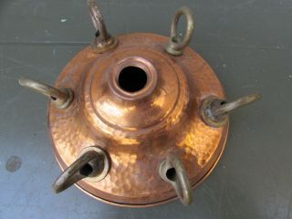 Antique Brass Lamp Or Ceiling Cap Hanger Older Piece All Brass