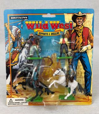 Britains 1996 Wild West Cowboys & Indians 4 - Piece Cowboy Toy Figure Set 7506