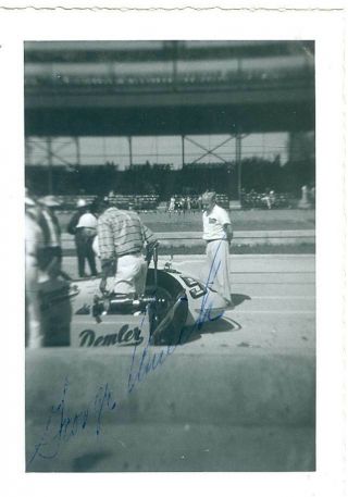George Amick Orig Signed Foto: Deceased Indy 500 - Veteran - Vintage Item 1958