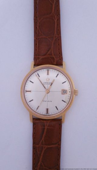 Vintage 18k Rose Gold Omega Automatic 166.  037 Mens Cal 565 Wrist Watch 2