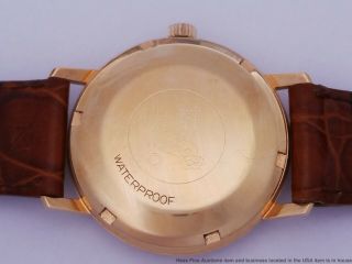 Vintage 18k Rose Gold Omega Automatic 166.  037 Mens Cal 565 Wrist Watch 8