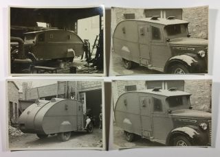 Four Vintage Photographs Of General Motors Truck Armored Car Ww2