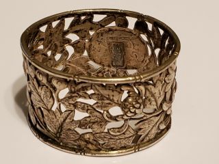 19c Tuck Chang Chinese Export Silver Napkin Ring