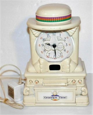 Vtg 1988 Homestar Grandpa Time Clock Cassette Player With Power Cord Parts