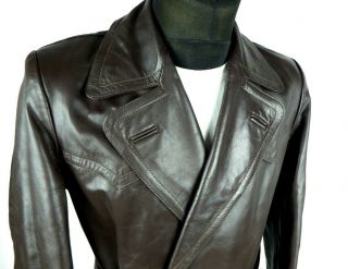 1940 ' s German Horsehide Leather Coat Jacket S / M Vintage Motorcycle WW2 6