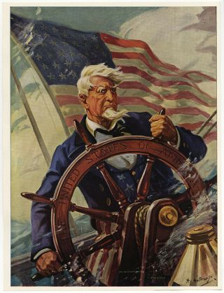 1940s Wwii Home Front Hy Hintermeister Print Uncle Sam Sail On O Ship Of State