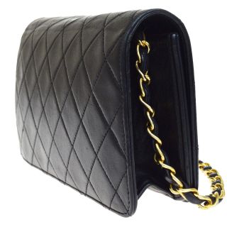 Auth CHANEL CC Matelasse Mini Chain Shoulder Bag Leather Black Vintage 97ES439 4