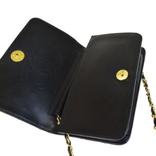 Auth CHANEL CC Matelasse Mini Chain Shoulder Bag Leather Black Vintage 97ES439 9