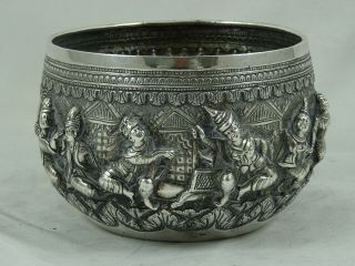 Burmese,  Solid Silver Rose Bowl,  1900,  237gm