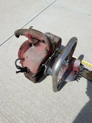 Mall 12A 2 man chainsaw,  running,  collector mall two man vintage chainsaw 9