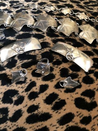 MAX REIG Sterling Silver Rare Set Leaf Bracelets/earrings/ring/hair clips 2