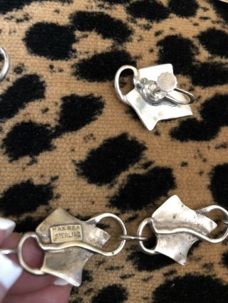 MAX REIG Sterling Silver Rare Set Leaf Bracelets/earrings/ring/hair clips 9