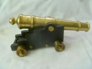 Vintage Miniature Cast Iron & Brass Civil War Cannon Field Artillery 4