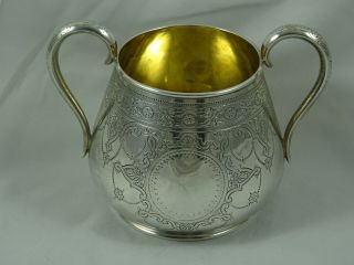 Pretty Victorian Silver Sugar Bowl,  1868,  319gm