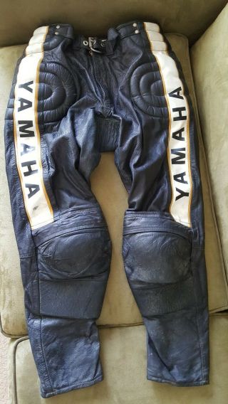 Yamaha Vintage Leathers Motorcycle Pants Sz 36 Flat Track Racing