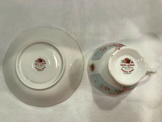 Royal Albert Rosedale Series English Fine Bone China Tea Cup and Saucer Set 3