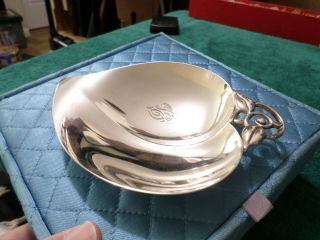 Unique 1940 Old Tiffany & Co.  Plate Bowl,  in Design of Leaf,  Sterling Silver 2