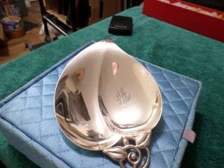 Unique 1940 Old Tiffany & Co.  Plate Bowl,  in Design of Leaf,  Sterling Silver 8