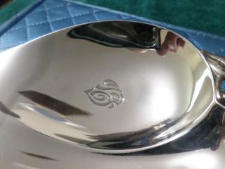 Unique 1940 Old Tiffany & Co.  Plate Bowl,  in Design of Leaf,  Sterling Silver 9