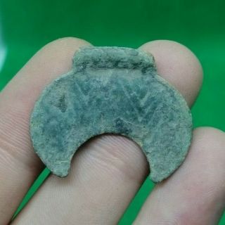 Ancient Celtic Druids Bronze Lunar Lunula Pendant Amulet Decoration - 400/300 Bc