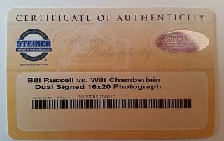 Bill Russell / Wilt Chamberlain 16 x 20 Duel Auto Photo (RARE) 6