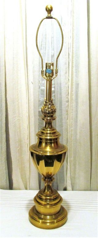 Vintage Hollywood Regency " Stiffel " Neoclassical Brass Table Lamp -
