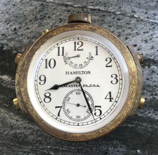 Vintage Maritime 1942 Wwii Us Navy Mtd Hamilton Model 22 Chronometer Clock Watch