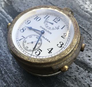 Vintage Maritime 1942 WWII US Navy MTD Hamilton Model 22 Chronometer Clock Watch 3