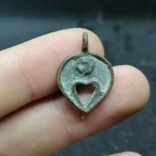 Ancient Celtic Druids Bronze Lunar Amulet Pendant - 400/300 Bc