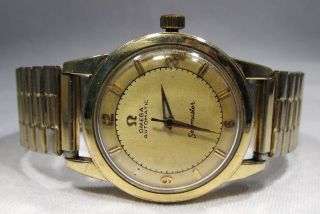 Estate Vintage 14k Gold Filled Omega Seamaster Gx6250 Men Wrist Watch C2123