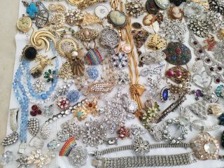 13 lbs of vintage rhinestone Jewelry for Harvesting crafts 2