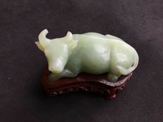 Vintage Or Antique Chinese Carved Jade Ox Cattle Bull A/f
