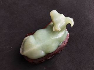 Vintage Or Antique Chinese Carved Jade Ox Cattle Bull A/f 2